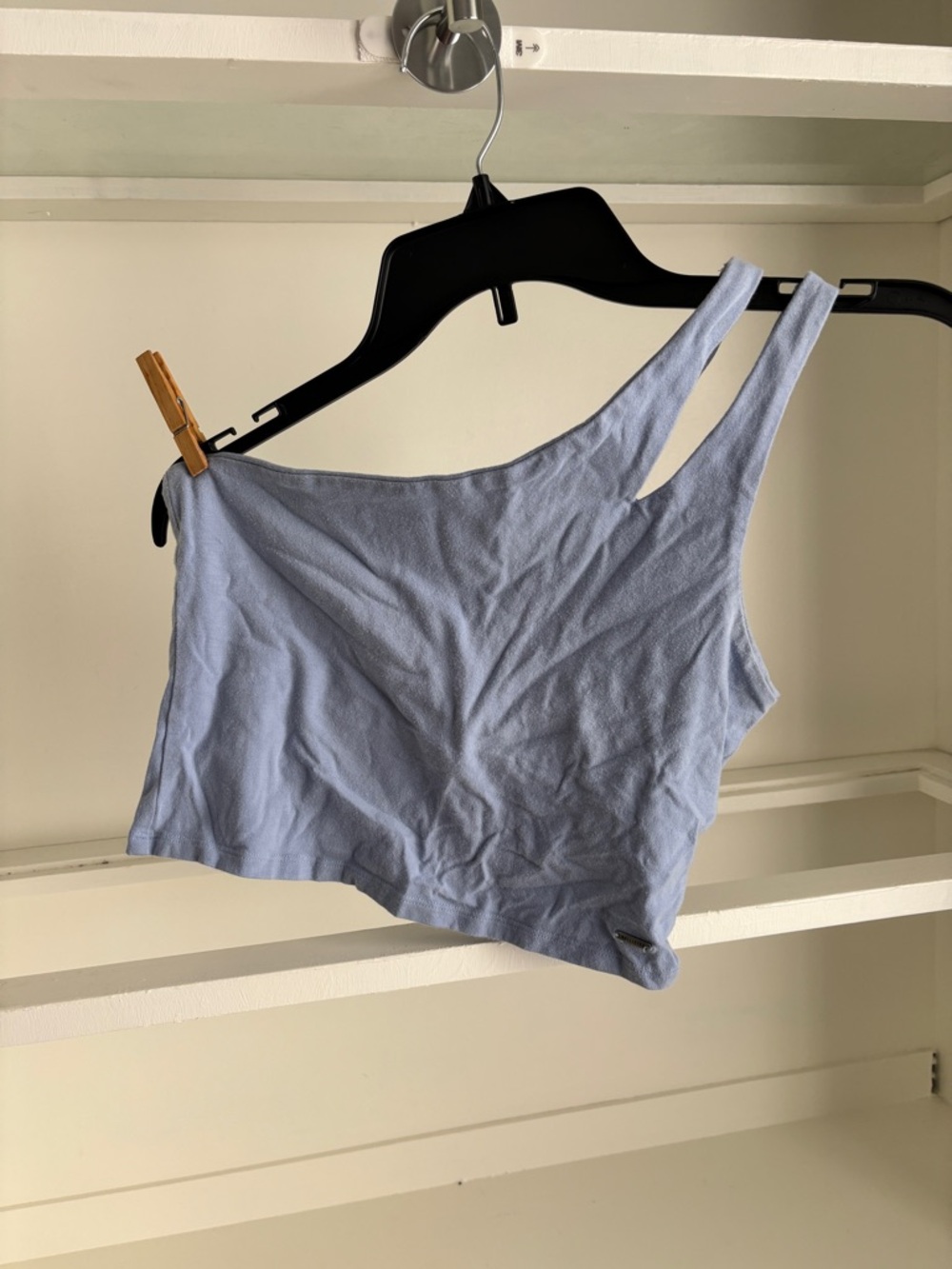 Hollister Light Blue One-Shoulder Crop Tank